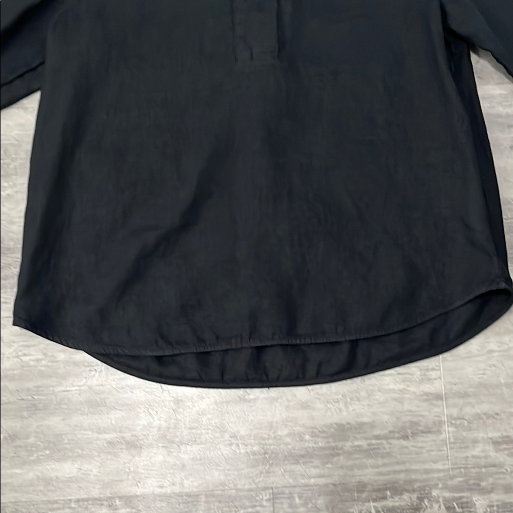 J.Crew Women's Black 100% Linen Long Sleeve Top Size Medium - Picture 11 of 13
